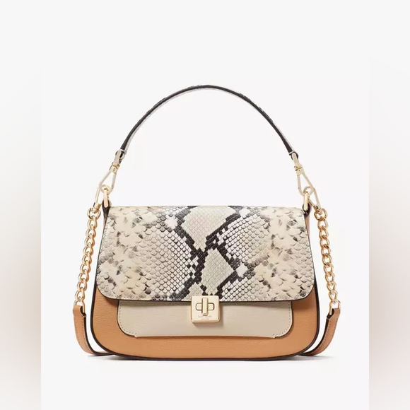 ♠️Kate Spade Phoebe Snake Embossed Flap Crossbody Bag NWT - Picture 1 of 7